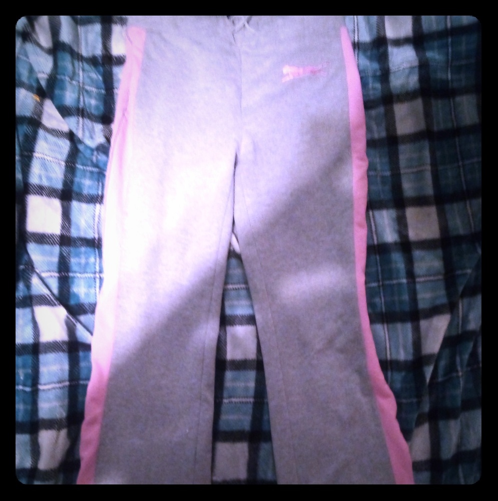 Puma sweat pants (grey with pink strips)